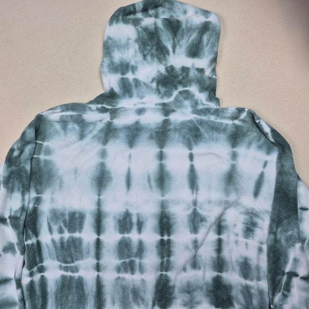 PINK Victoria's Secret Women's Tie Dyed Hoodie Sweater Campus Green/White Sz M - Picture 6 of 6